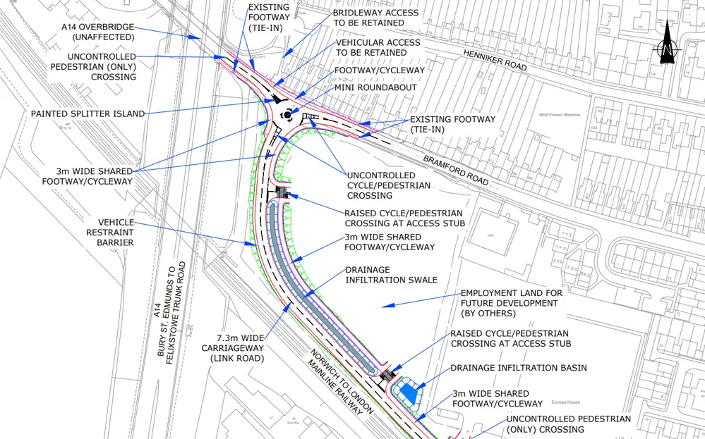Map showing the roadworks