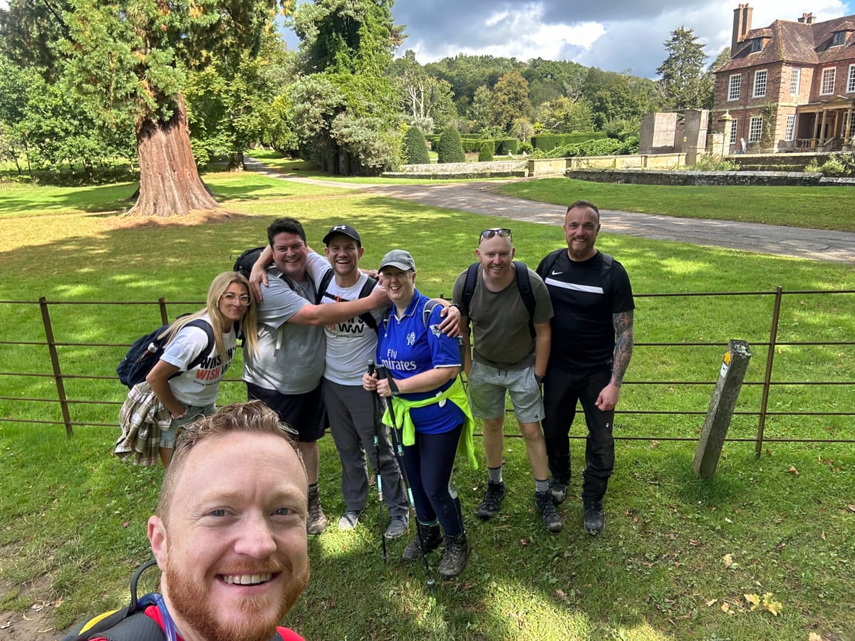 Some of the ten walkers who raised over £2,100 for Winston’s Wish