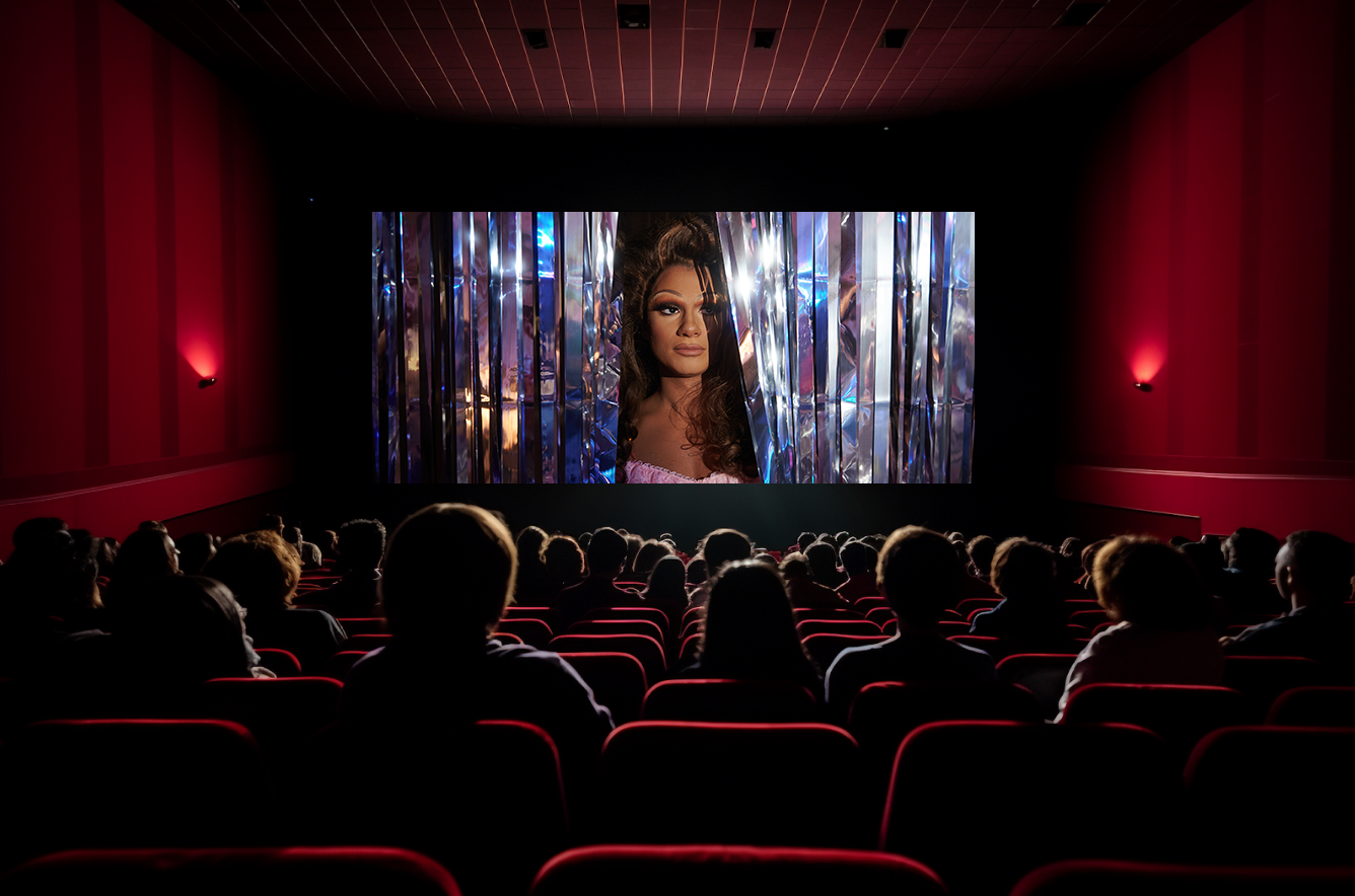 Layla on the cinema screen