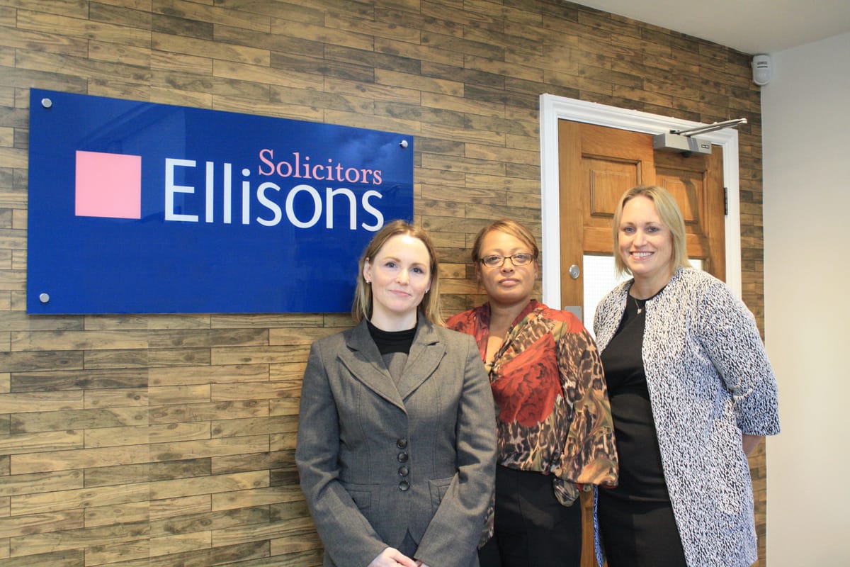 Laura Buller, Lorna Denton-Cardew and Nicola Weldon of Ellisons Solicitors