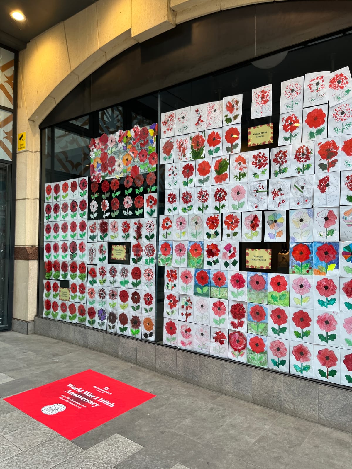 Remembrance display at Ipswich Buttermarket Centre