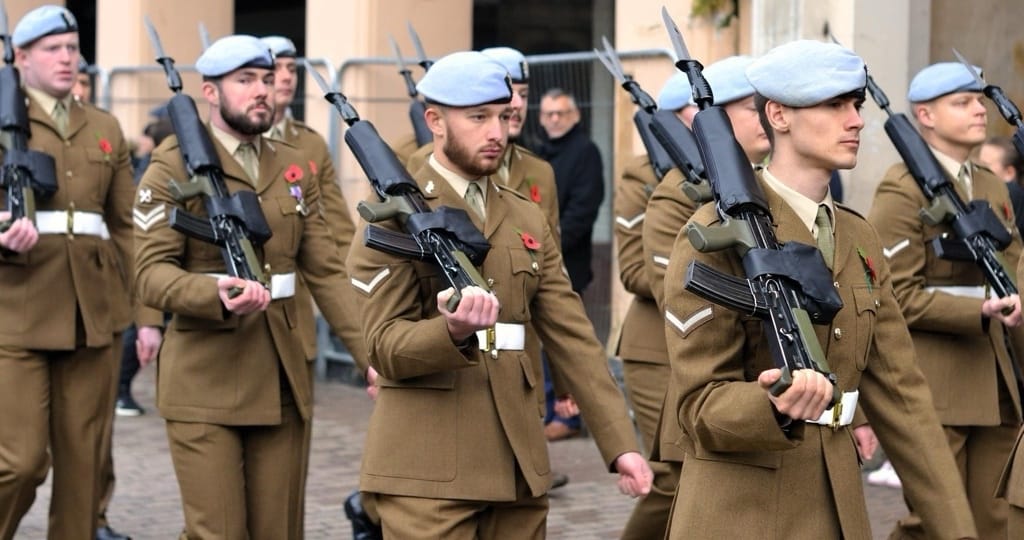 A parade through Ipswich town centre preceded the service at Christchurch Park