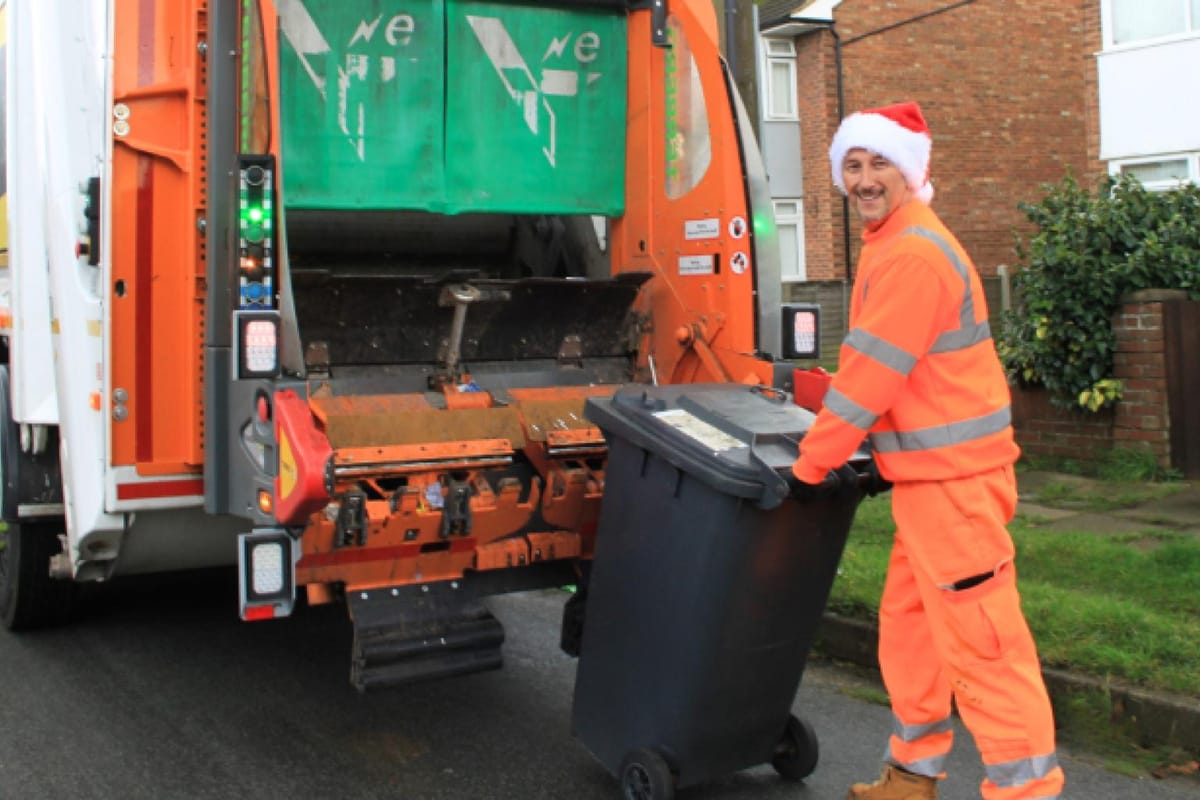 Christmas bin collection in Ipswich
