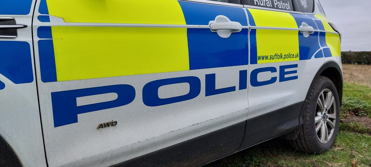 Close up of the side of a Suffolk police car