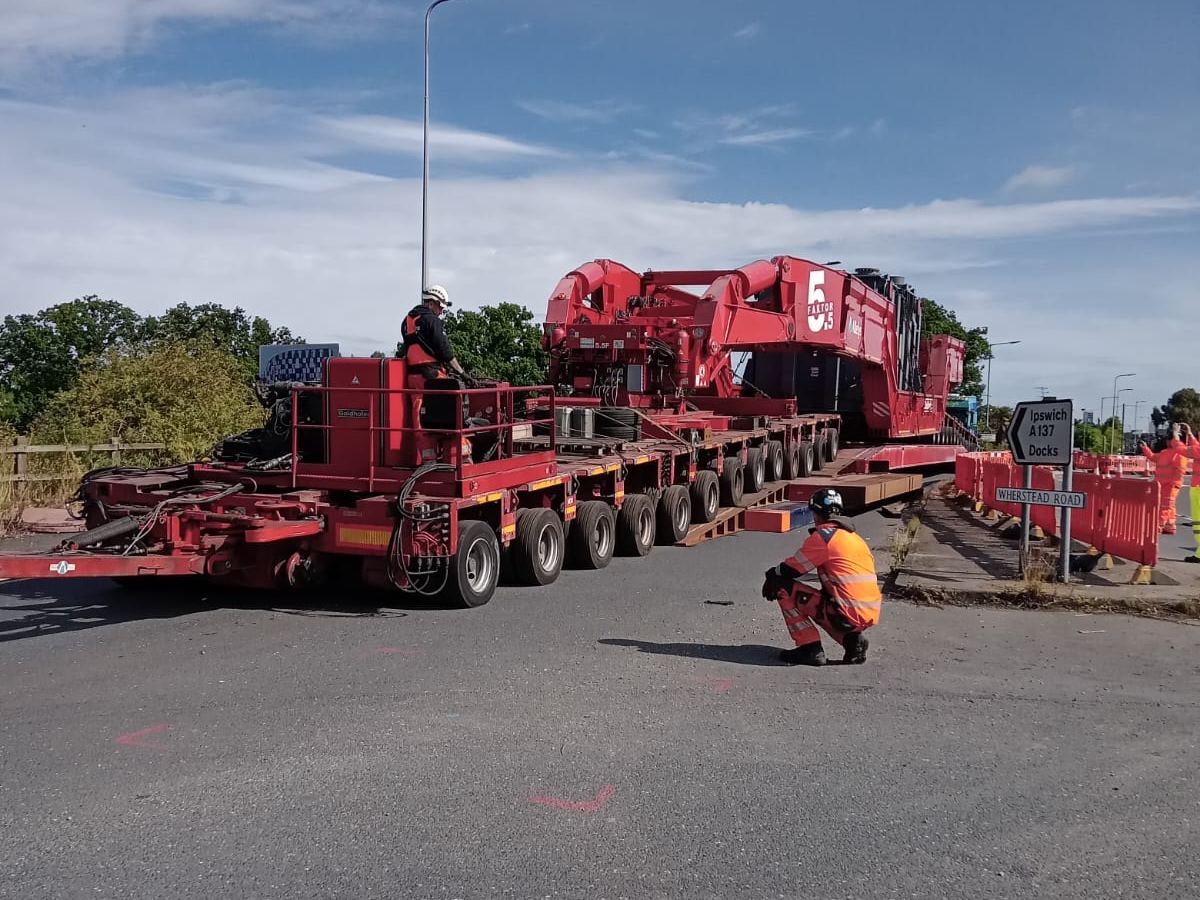 Transformer being transported