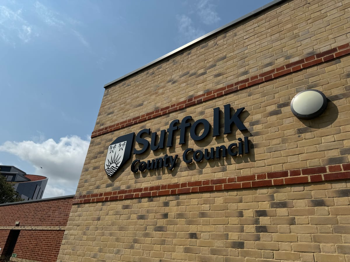 Suffolk County Council sign on a building