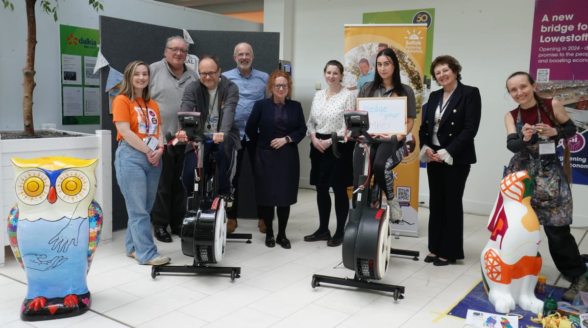 Suffolk County Council staff cycling for St Elizabeth Hospice's upcoming summer art trail