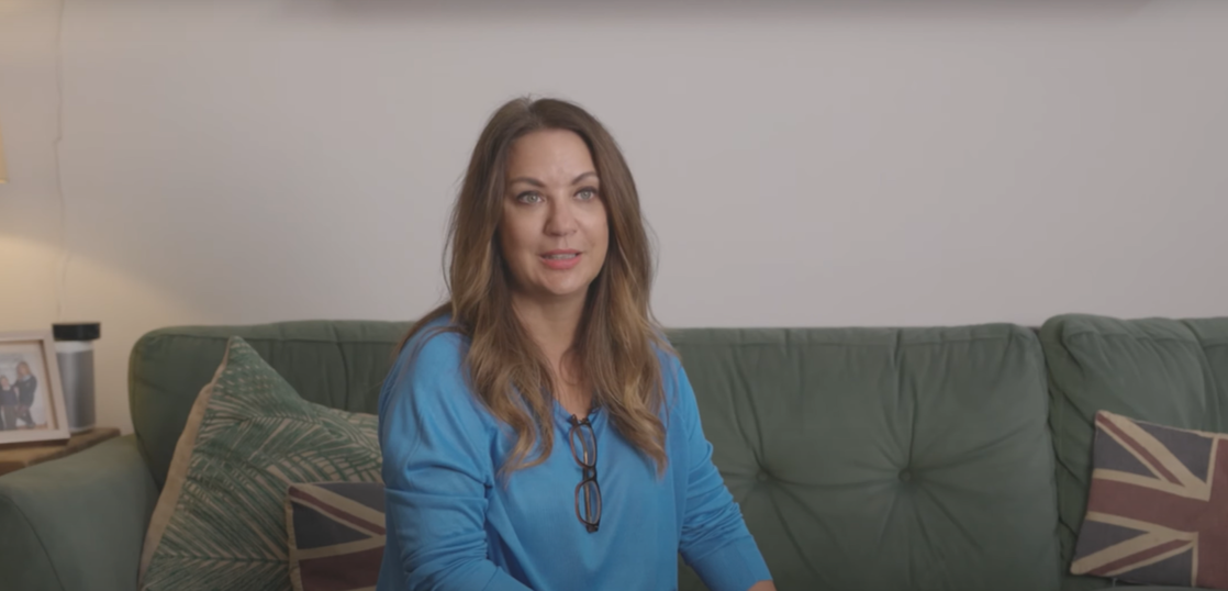 Hayley sitting and talking about the moment her life changed