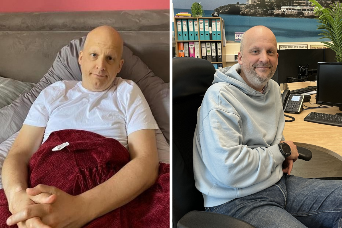 Joe Alexander before and after his cancer treatment
