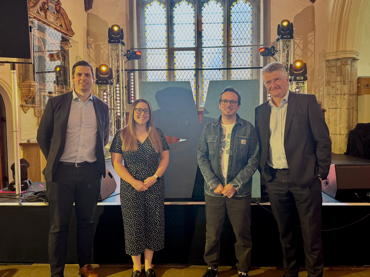 Ryan Cracknell, Bethan Williams, Joe Bailey and Guy Longhurst in St Stephen's Church in Ipswich