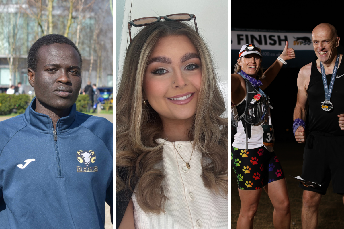 Four people running the London Marathon