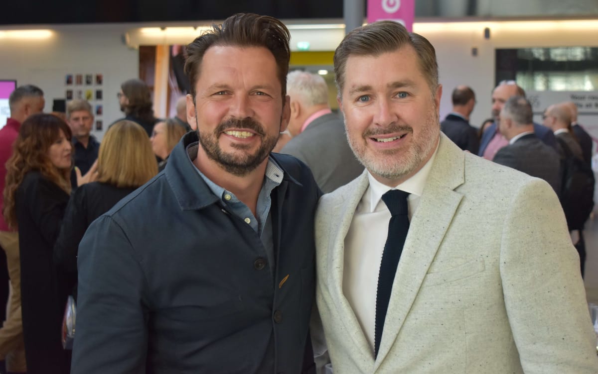 Jimmy Doherty with the principal and CEO Alan Pease