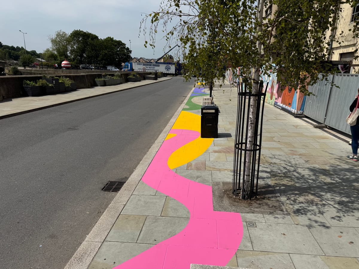 Surface art on St Peter's Dock in Ipswich