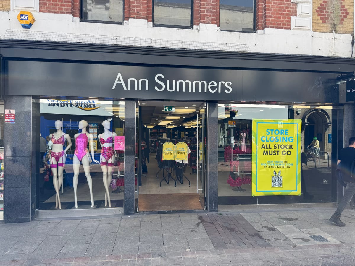 Ann Summers on Tavern Street in Ipswich is closing down