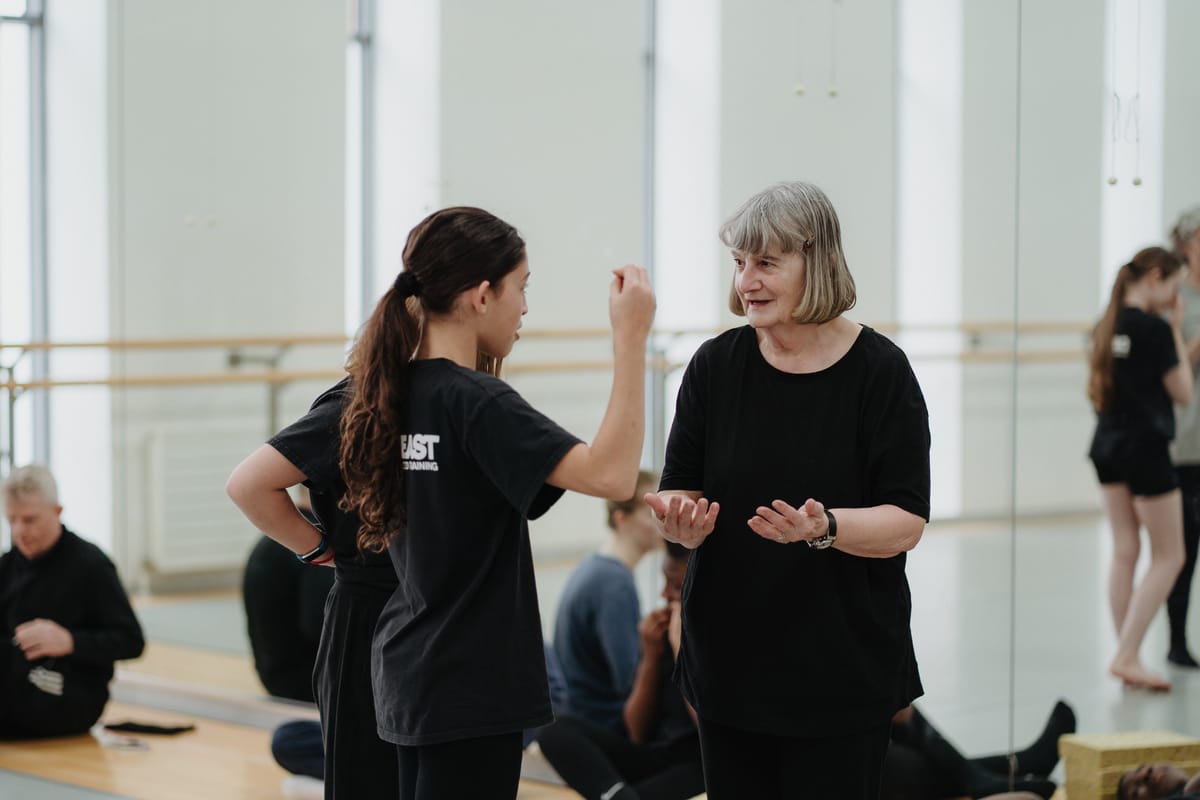 Young and old dancers coming together