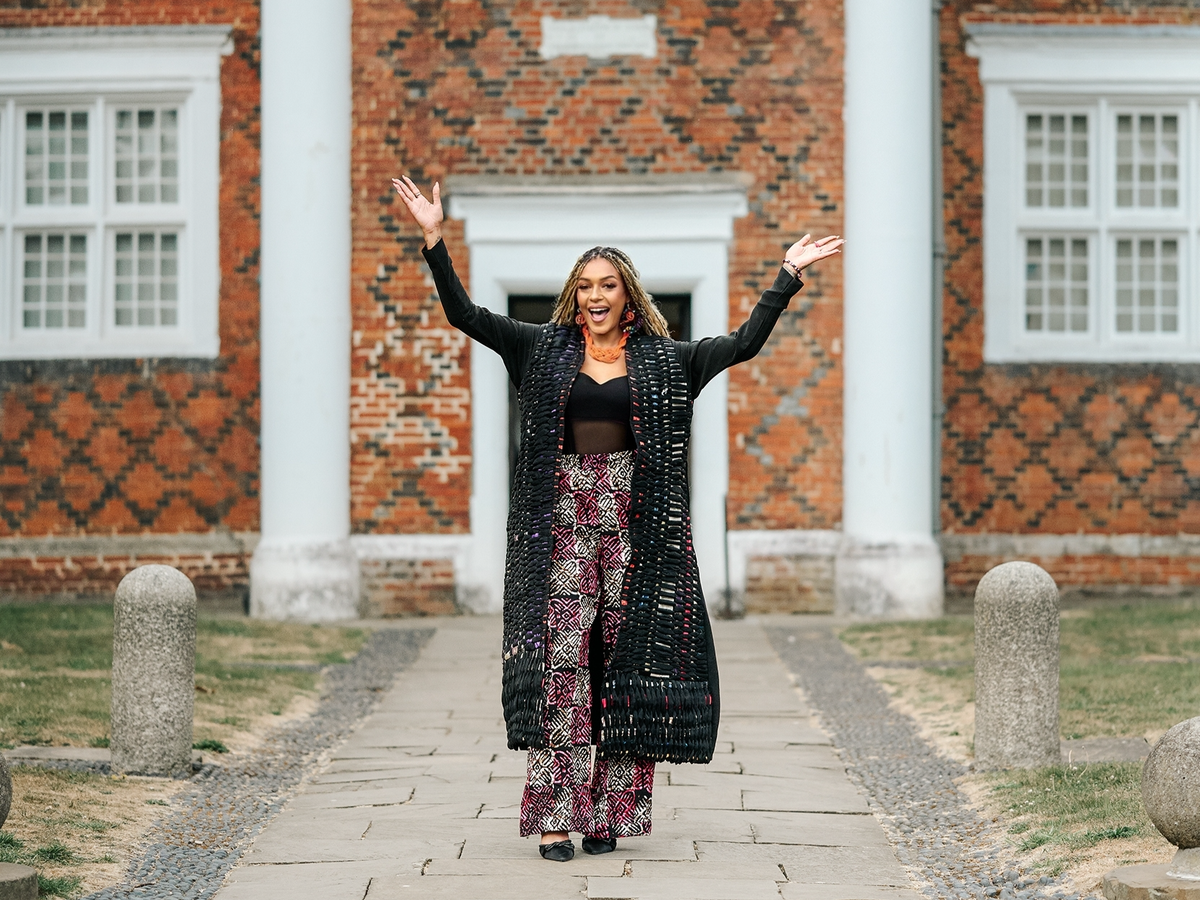 Lily Hammond outside Christchurch Mansion in Ipswich