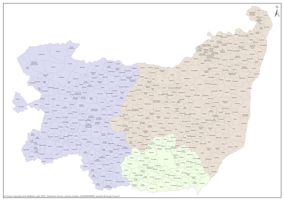 Confirmed boundary proposal for three unitary authorities