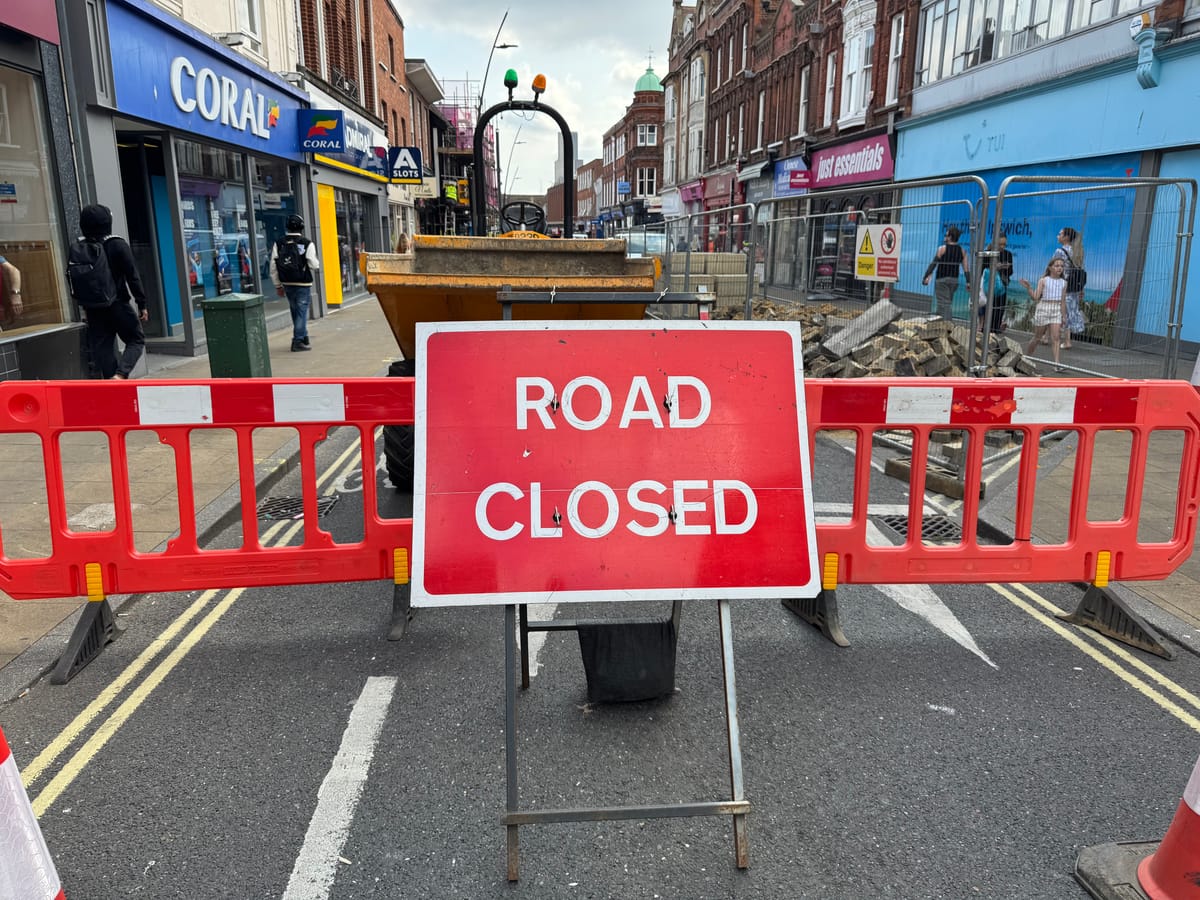 Upper Brook Street is closed for works