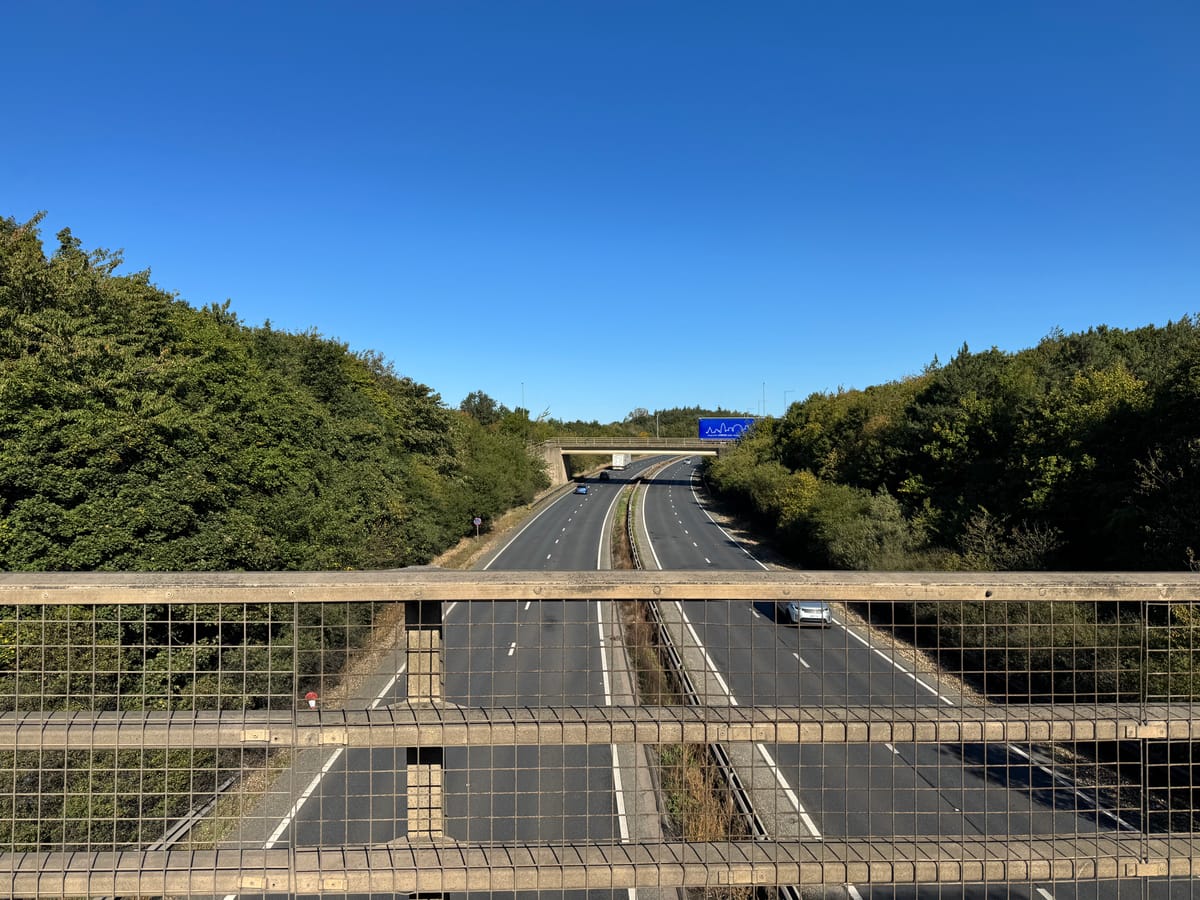 A view of the A14 from the Copdock Interchange
