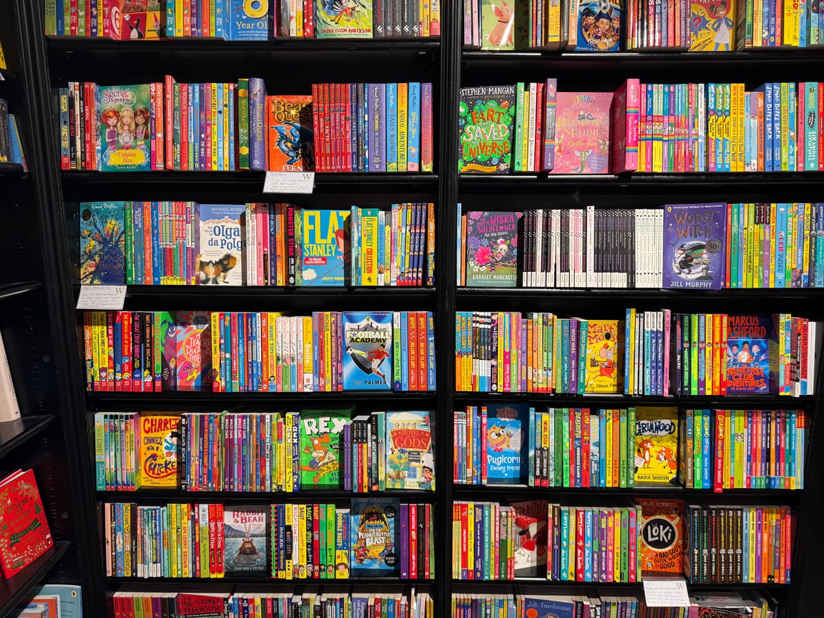 Children's books on display at Waterstones in Ipswich