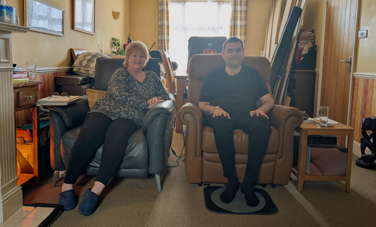 Ivan Ambrose with his mum, Jayne, at home in Ipswich