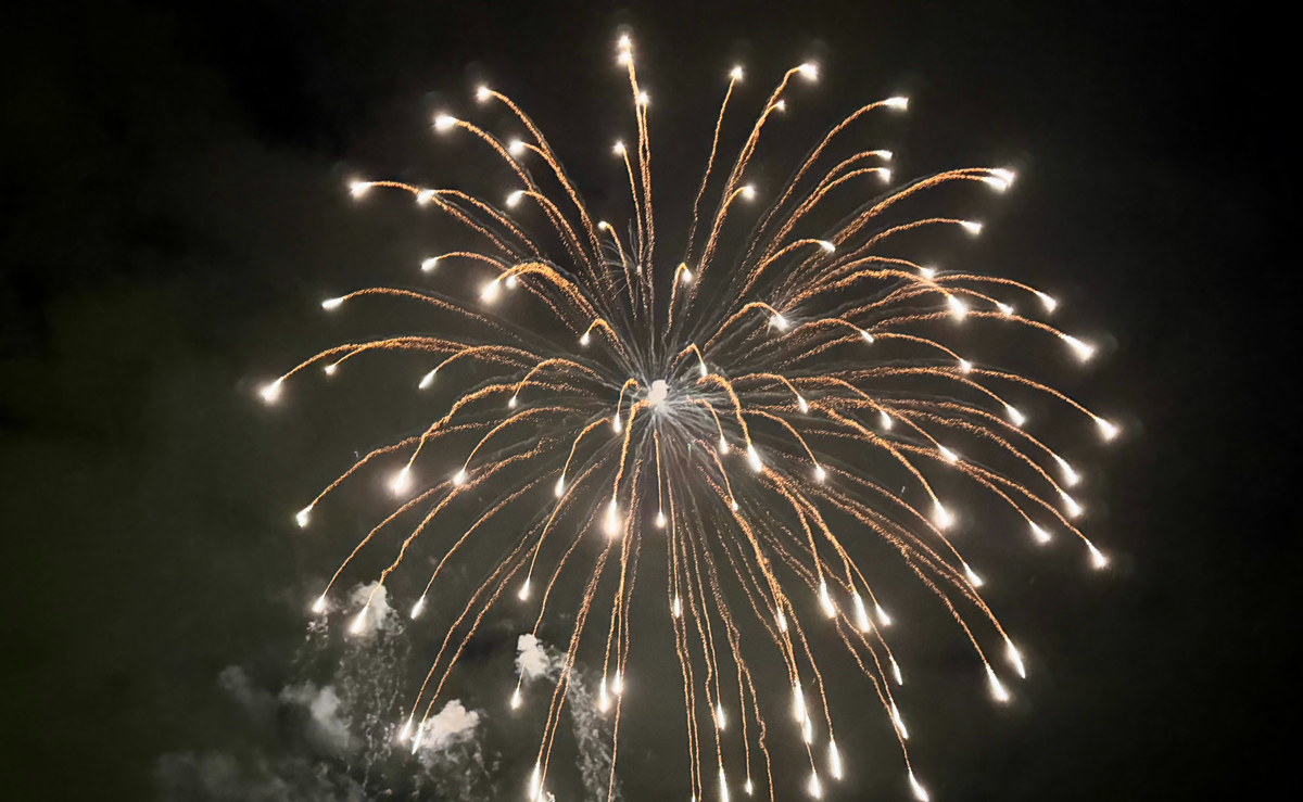 A firework going off at Christchurch Park