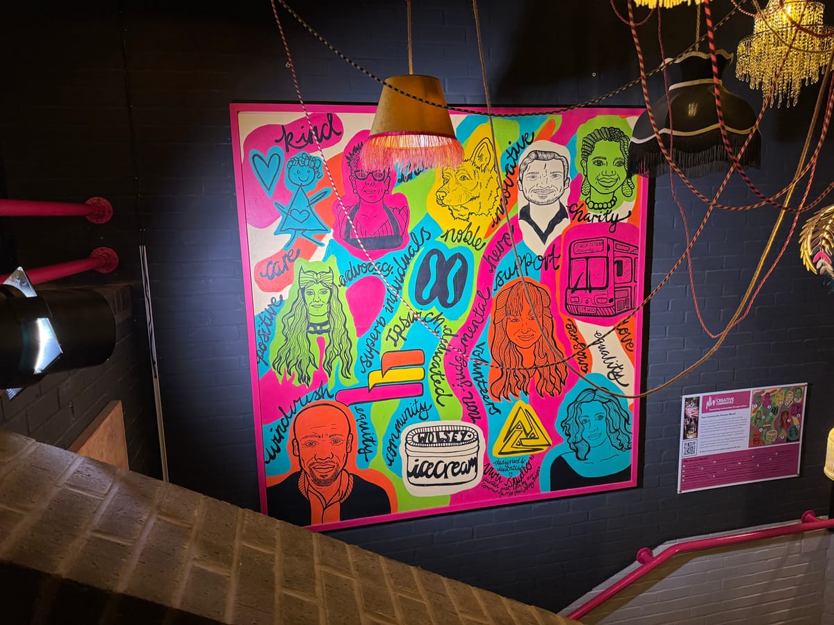 The mural by Lily Hammond at the New Wolsey Theatre