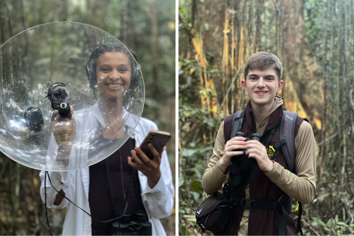 Two young people in rainforest