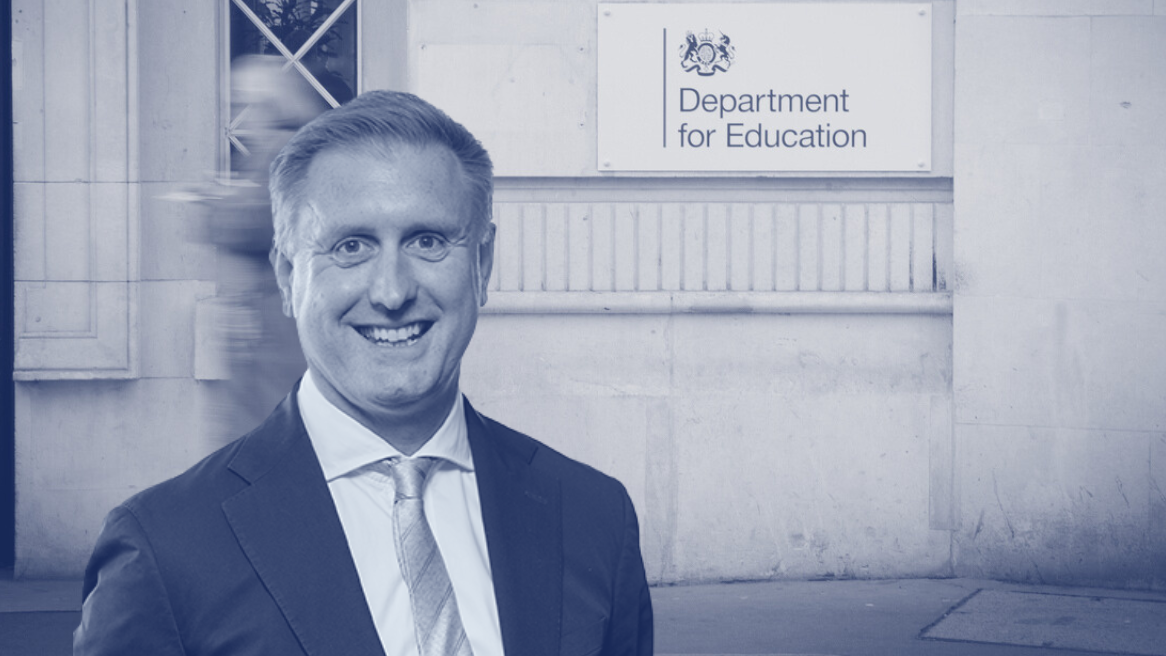 Ed Garratt outside the Department for Education