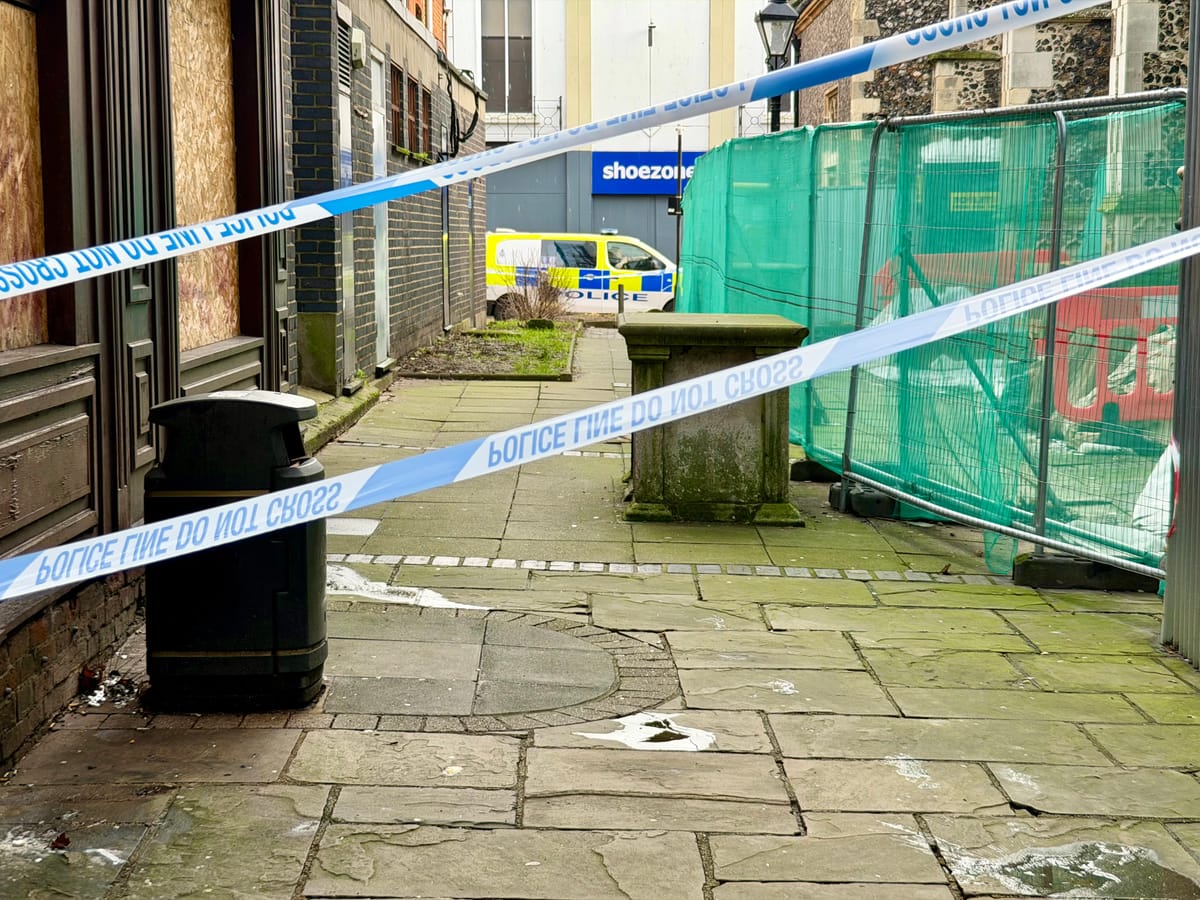 Police have taped off the area around St Lawrence Church as they investigate