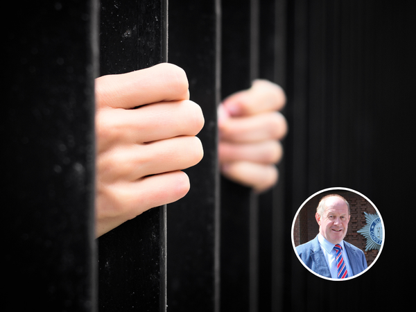 A man behind bars with Tim Passmore inset