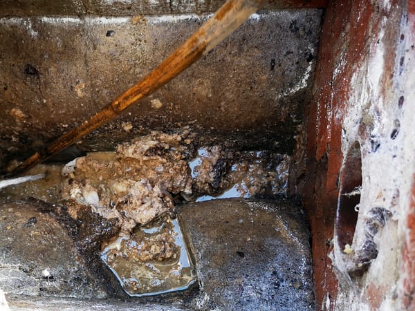 Wet wipes in a domestic sewer causing a blockage