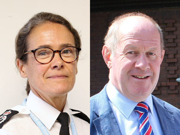 Chief Constable Rachel Kearton and PCC Tim Passmore