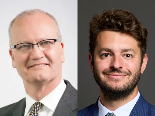 Suffolk County Council leader Matthew Hicks and Ipswich MP Jack Abbott