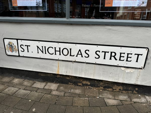 St Nicholas Street sign in Ipswich