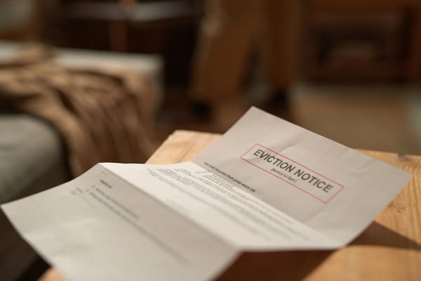 Eviction notice on table