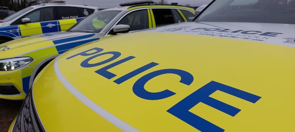 Fleet of police cars