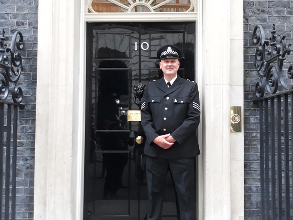 Sergeant Stephen Lee of Suffolk Police at Number 10 Downing Street