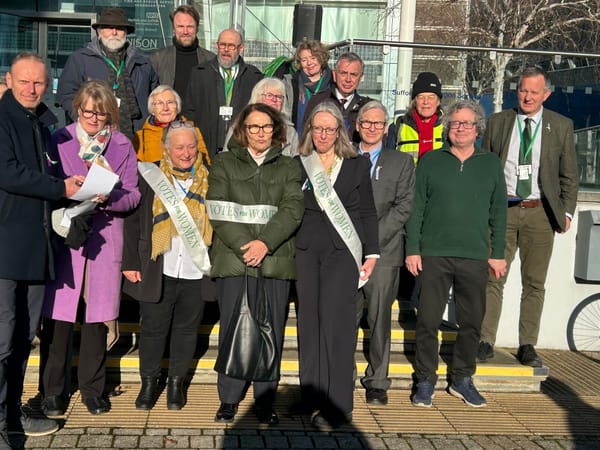 Protesters gathered outside Endeavour House
