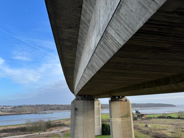 Underside of the Orwell Bridge