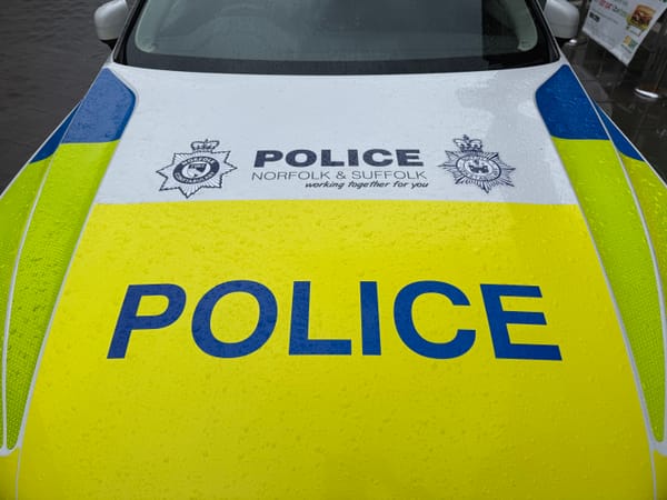 Close up of the bonnet of a Norfolk & Suffolk Police car