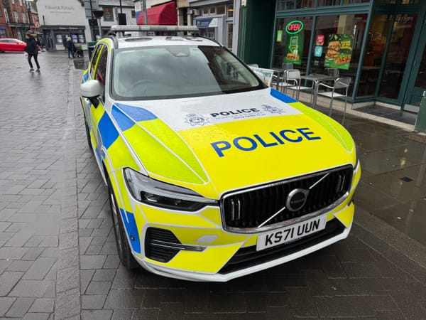 A police car on Queen Street in Ipswich