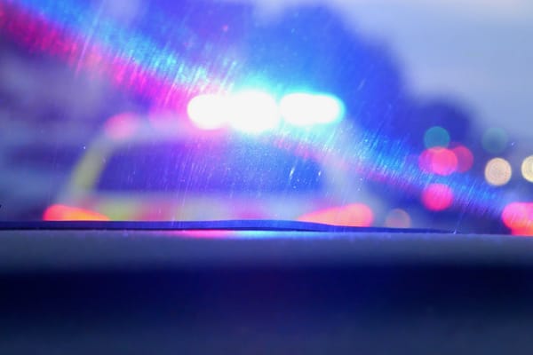 Police lights at night