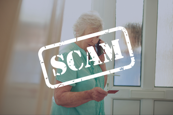 Elderly lady being scammed
