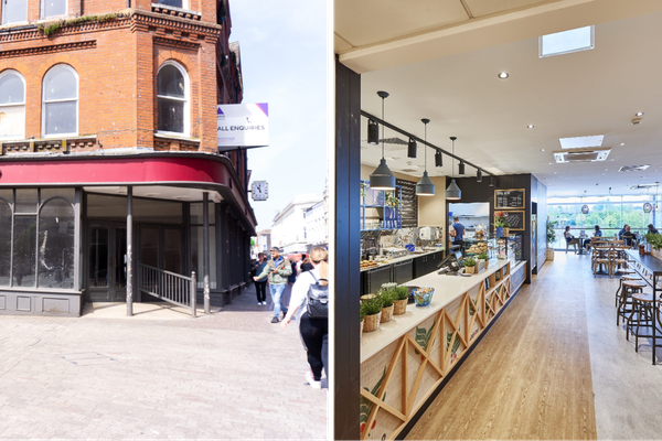 Jamaica Blue and the former Grimwades building in Ipswich