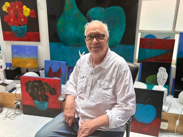 John D Edwards in his Ipswich studio