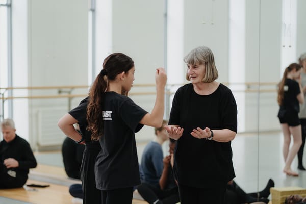 Young and old dancers coming together