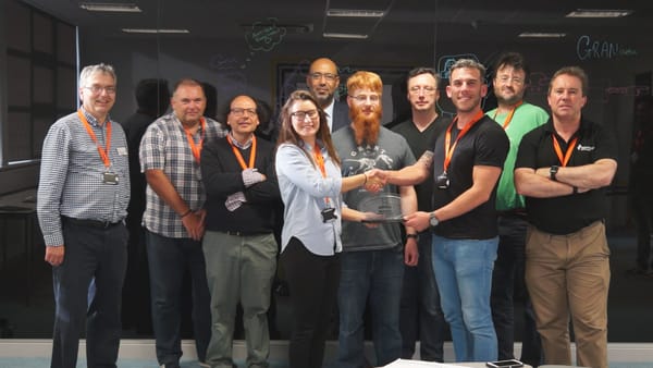 Kara Thurkettle and Shaun Plummer, winners of the 2018 Hackathon with their app, StressBuddy