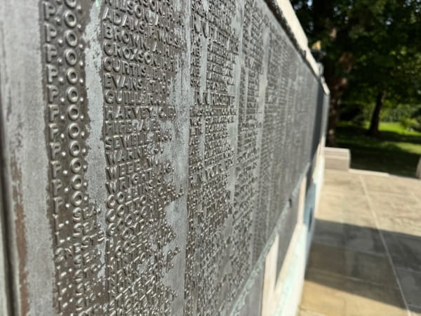 War heroes' names engraved into the Cenotaph in Christchurch Park, Ipswich
