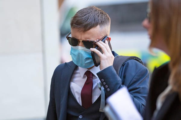Jamie Lewis arriving at Westminster Magistrates Court, London